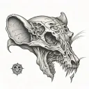 rat skull tattoo design idea