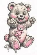 care bear pink tattoo design idea