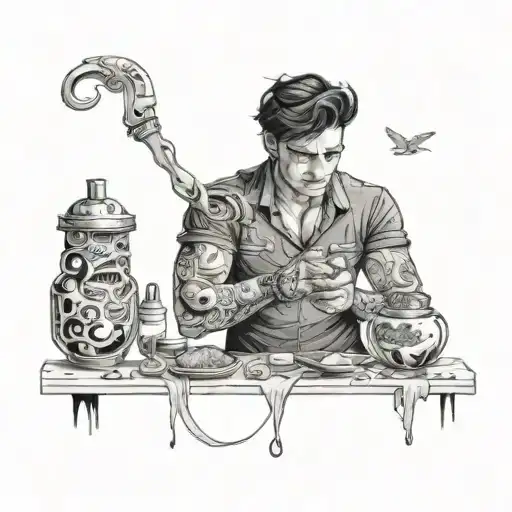 everyone of us has own damon to feed  tattoo design idea