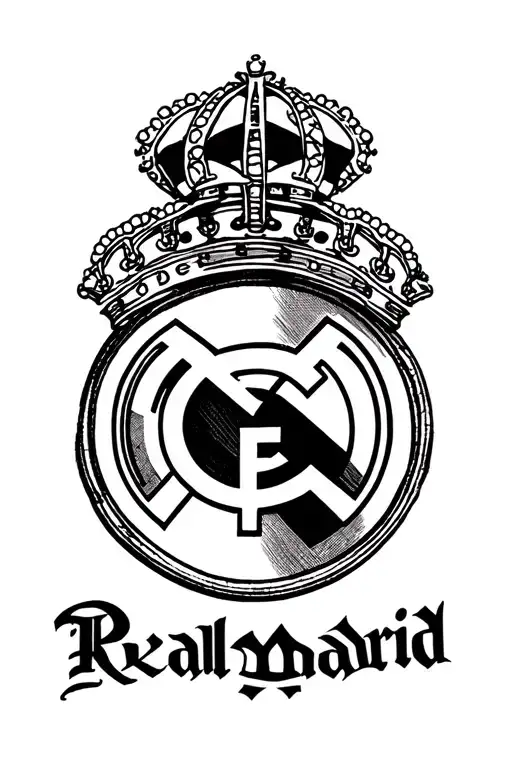 Tattoo for the Fan Real Madrid on the hand with the king tattoo design idea