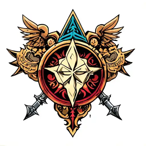 Games. legend of zelda, elder scrolls, persona, fantasy, rpg, popular games tattoo design idea