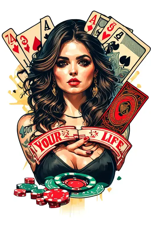 Gambling your life tattoo design idea