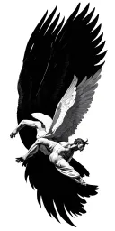 Icarus falling from the sky tattoo design idea