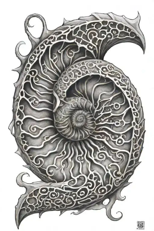 nautilus shell with the chambers  tattoo design idea