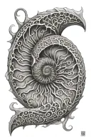 nautilus shell with the chambers  tattoo design idea