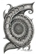 nautilus shell with the chambers  tattoo design idea