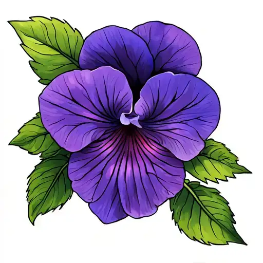 African Violet tattoo design idea