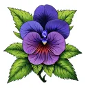 African Violet tattoo design idea