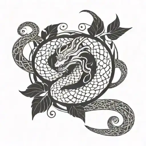 mythical serpent tattoo design idea