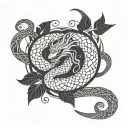 mythical serpent tattoo design idea