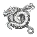 mythical serpent tattoo design idea