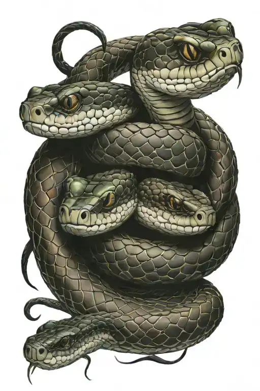three-headed snake tattoo design idea
