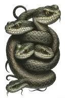 three-headed snake tattoo design idea