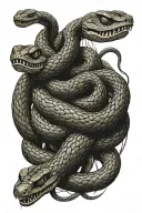 three-headed snake tattoo design idea