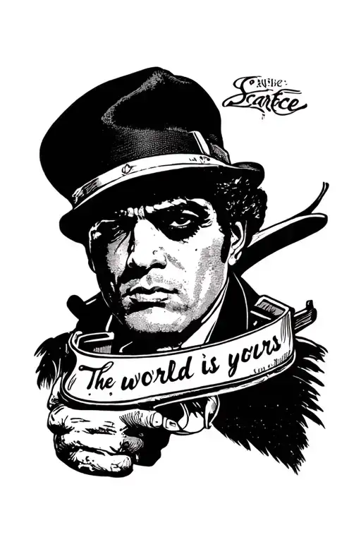 Scarface "The world is yours" tattoo design idea