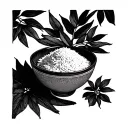 Mango sticky rice bowl tattoo design idea