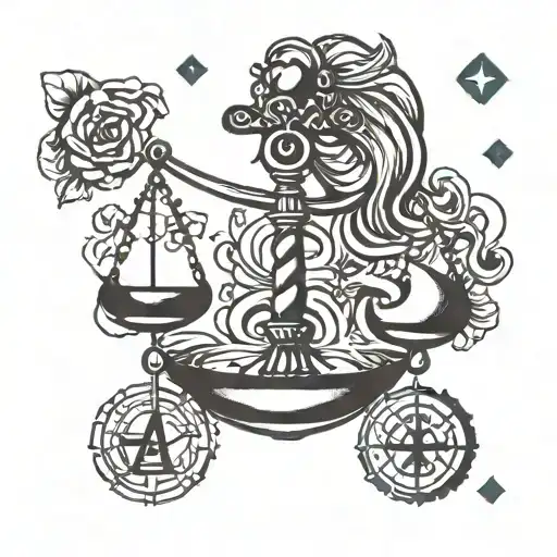 libra zodiac sign tattoo design idea