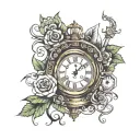 time keeps going vertically tattoo design idea