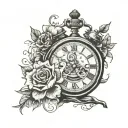time keeps going vertically tattoo design idea
