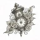 time keeps going vertically tattoo design idea