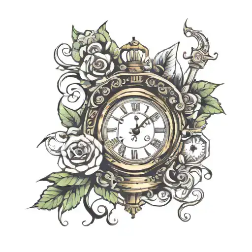 time keeps going vertically tattoo design idea