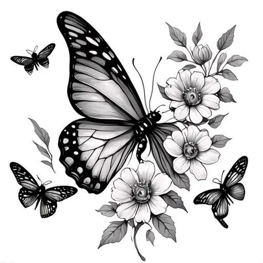 butterflys, bees, flowers, dragonfly's, firefly's tattoo design idea