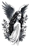 fall angel tattoo design idea