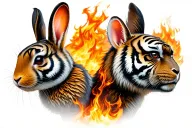 rabbit fire, tiger fire, monkey fire, mouse metal tattoo design idea