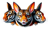 rabbit fire, tiger fire, monkey fire, mouse metal tattoo design idea
