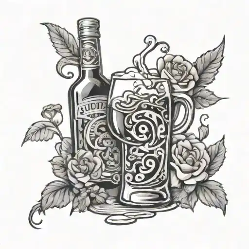 Alcohol tattoo design idea