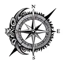 compass maori tattoo design idea
