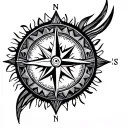 compass maori tattoo design idea