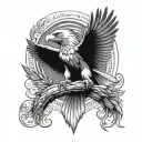 weasel and soaring eagle tattoo design idea