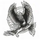 weasel and soaring eagle tattoo design idea