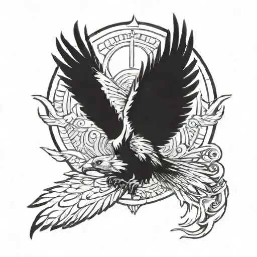 weasel and soaring eagle tattoo design idea