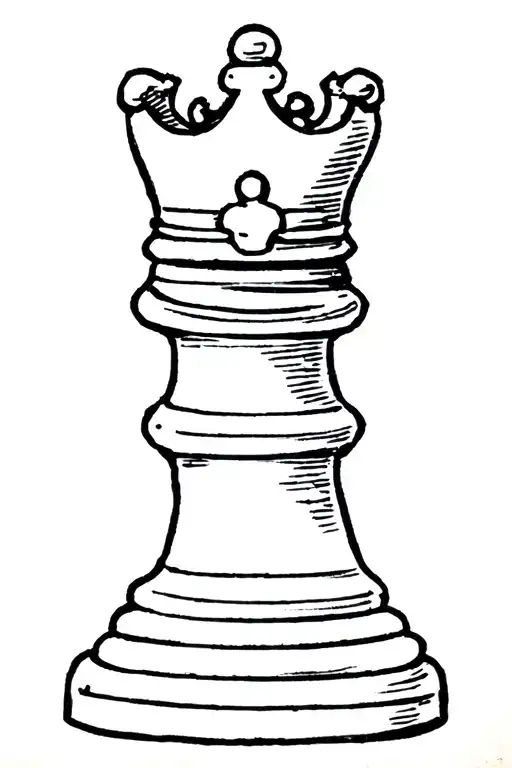 one chess piece queen tattoo design idea
