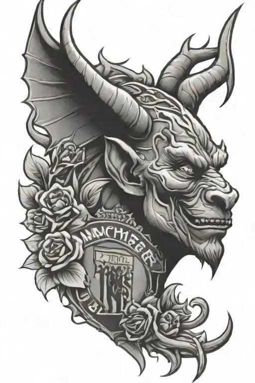 manchester united devil tattoo design idea