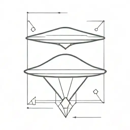 geometric ufo tattoo design idea