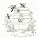 bee hive honey natrue landscape tattoo featuring tattoo design idea