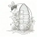 bee hive honey natrue landscape tattoo featuring tattoo design idea