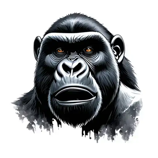 jekyll and hyde silverback gorilla face tattoo design idea