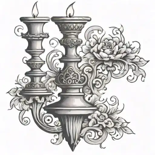 Candlestick tattoo design idea