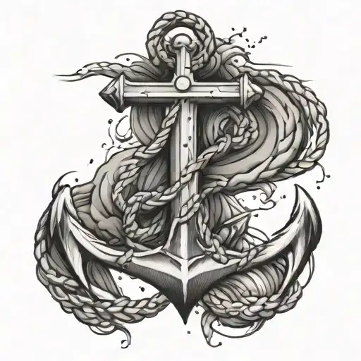 anchor cross tattoo design idea