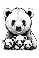 mama bear and two cubs tattoo design idea