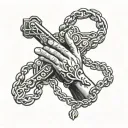 praying hands rosary tattoo design idea