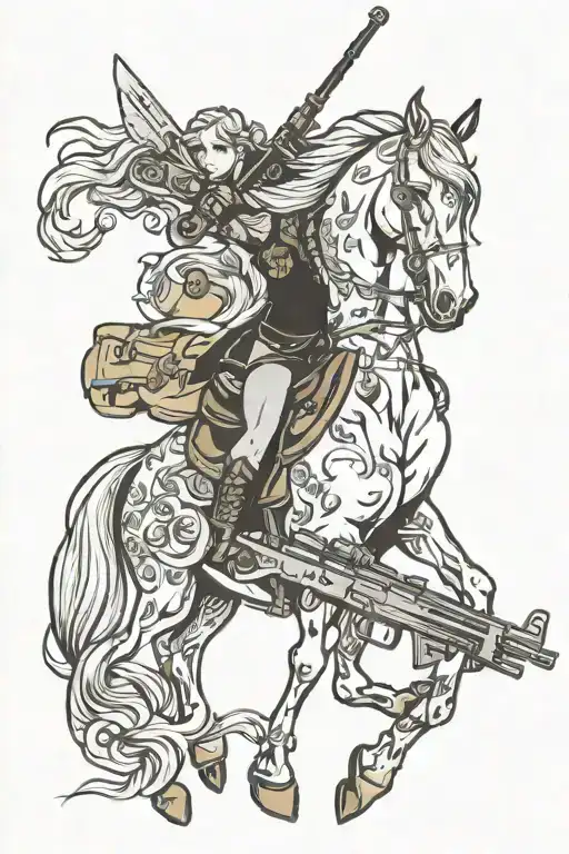 my rifle, my pony, and me tattoo design idea
