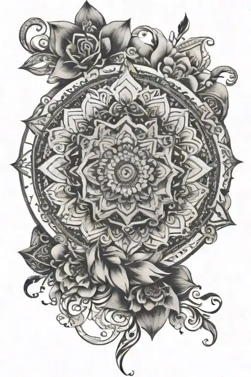 pretty mandala design incorporating bible quotes tattoo design idea