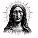 Virgin Mary crying tattoo design idea