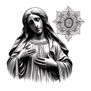 Virgin Mary crying tattoo design idea