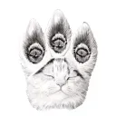 cat paw stencil tattoo design idea